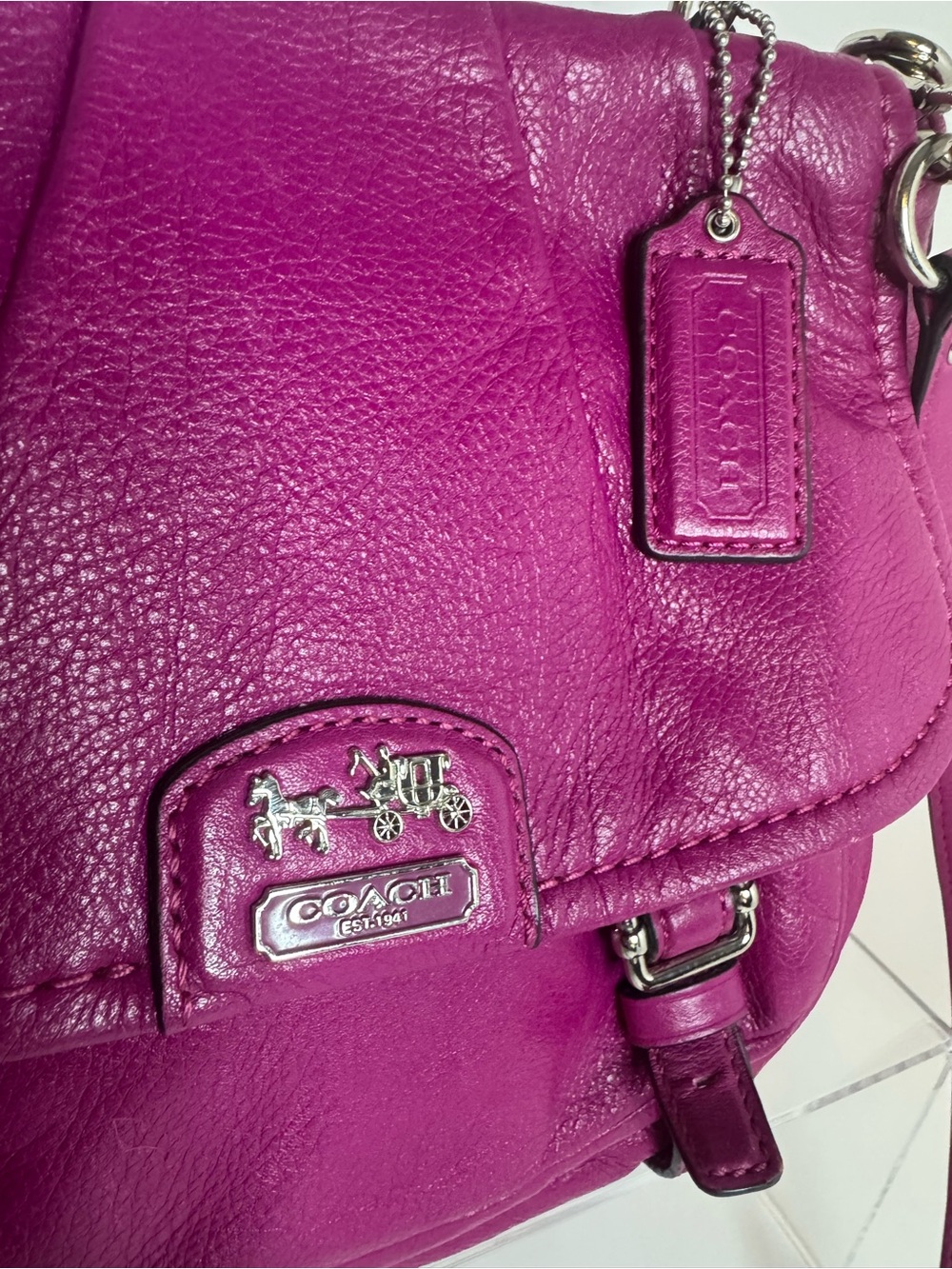 #440 Coach Madison Annabelle Leather Two-Way Satchel Crossbody Bag - Picture 3 of 17